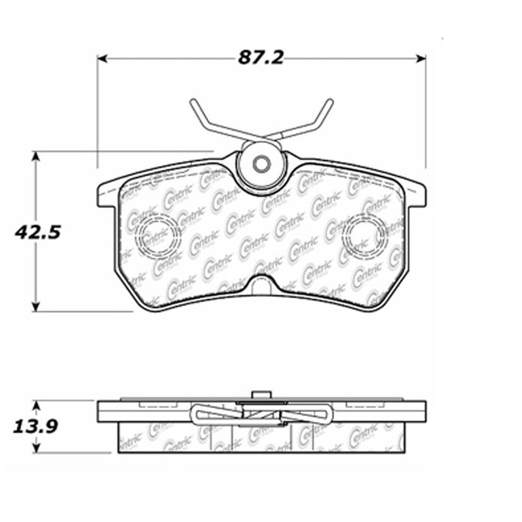 Centric Rear Disc Brake Pad for Fiesta, Focus (102.08860)