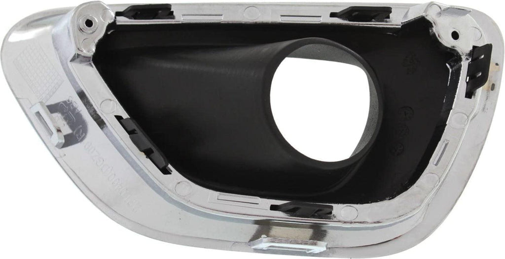 Front, Driver and Passenger Side Fog Light Trim Set of 2 Compatible with 2014-2016 Jeep Grand Cherokee Black, with Chrome Trim, Laredo, Limited, Overland, Summit Models, Black and Chrome