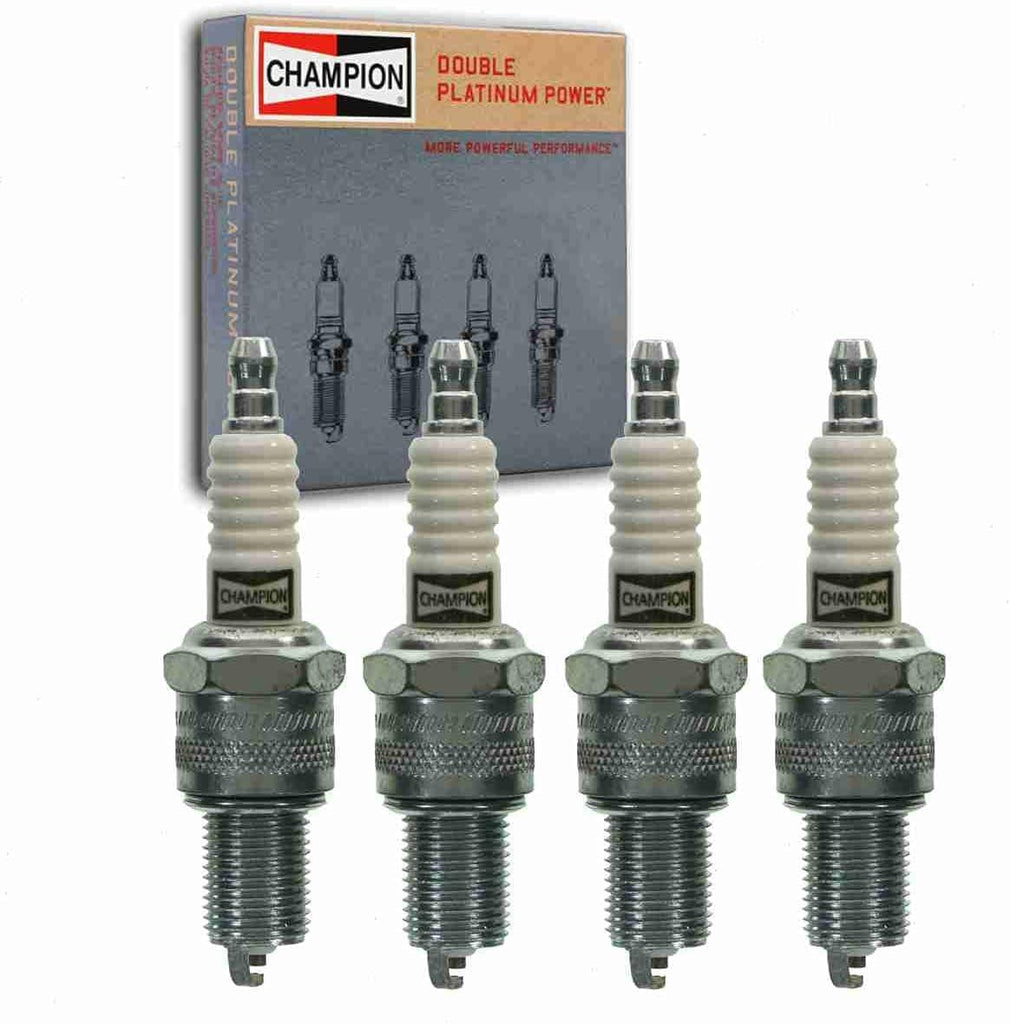 4 Pc Champion Double Platinum Spark Plugs Compatible with Hyundai Excel 1.5L L4 1986-1994