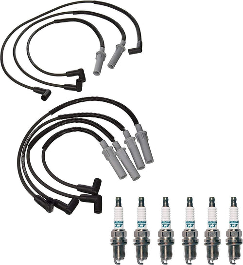Denso Wire Set 7Mm & 6 Iridium TT Spark Plugs 0.040 Kit for Dodge 3.9 V6