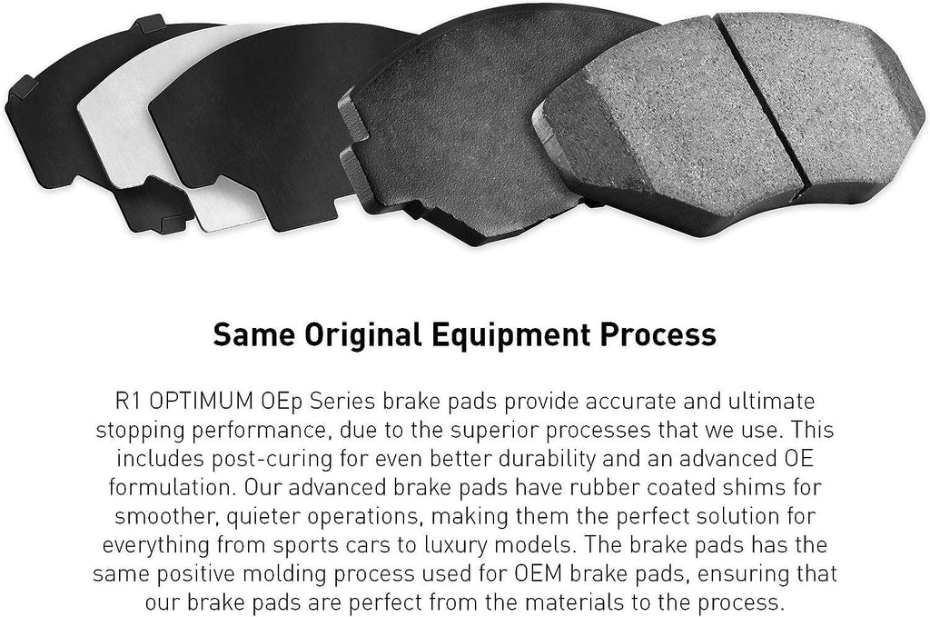 R1 Concepts Optimum Oep Brake Pads and Hardware Kit 2551-1210-01 Front