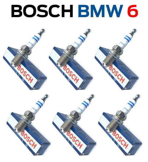 6 PC BMW Spark Plugs Bosch Platinum+4 > Factory High Power Set E39/E46-M54