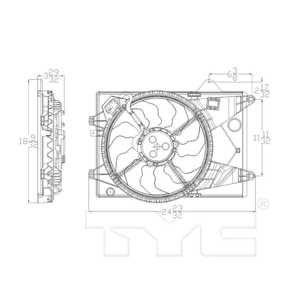 622840 Dual Radiator and Condenser Fan Assembly for 12-18 Chevrolet Sonic