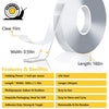 Double Sided Tape Fpr Wall Strong Picturing Hanging Strips Two Sided Tape Nano Adhesive Mounting Tape Transparent Double Stick Wall Tape Poster Carpet Tape, 0.59In X 160 in X 3 Packs