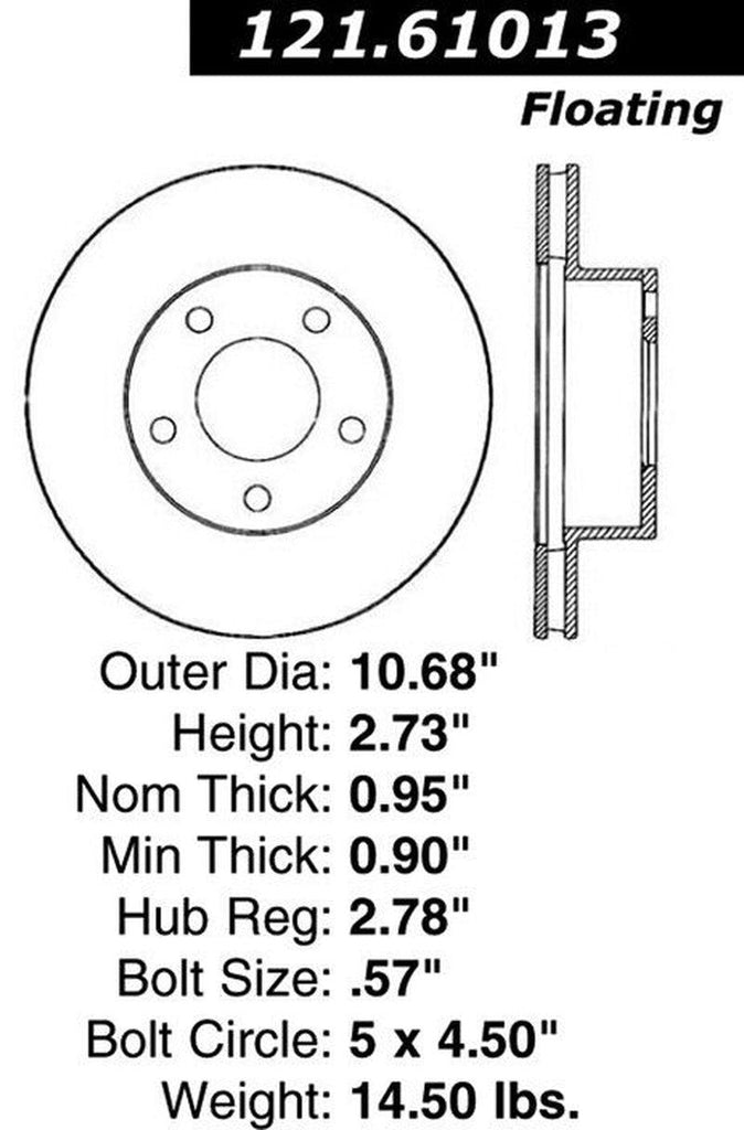 Rear Passenger Side Disc Brake Rotor for Versailles, Granada+More (121.61013)