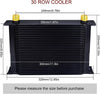 30 Row AN10-10AN Stacked Plate Oil Cooler 6AN 8AN Adapter Universal Engine Transmission Bundle with 6AN 3/8" Fuel Line Hose Fitting Kit Braided Nylon Stainless Steel Oil Gas CPE 20FT Black