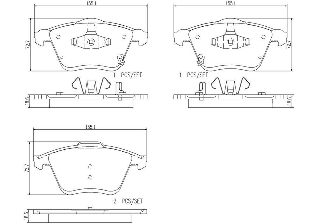 Brembo Front Disc Brake Pad Set for 06-07 6 (P49038N)