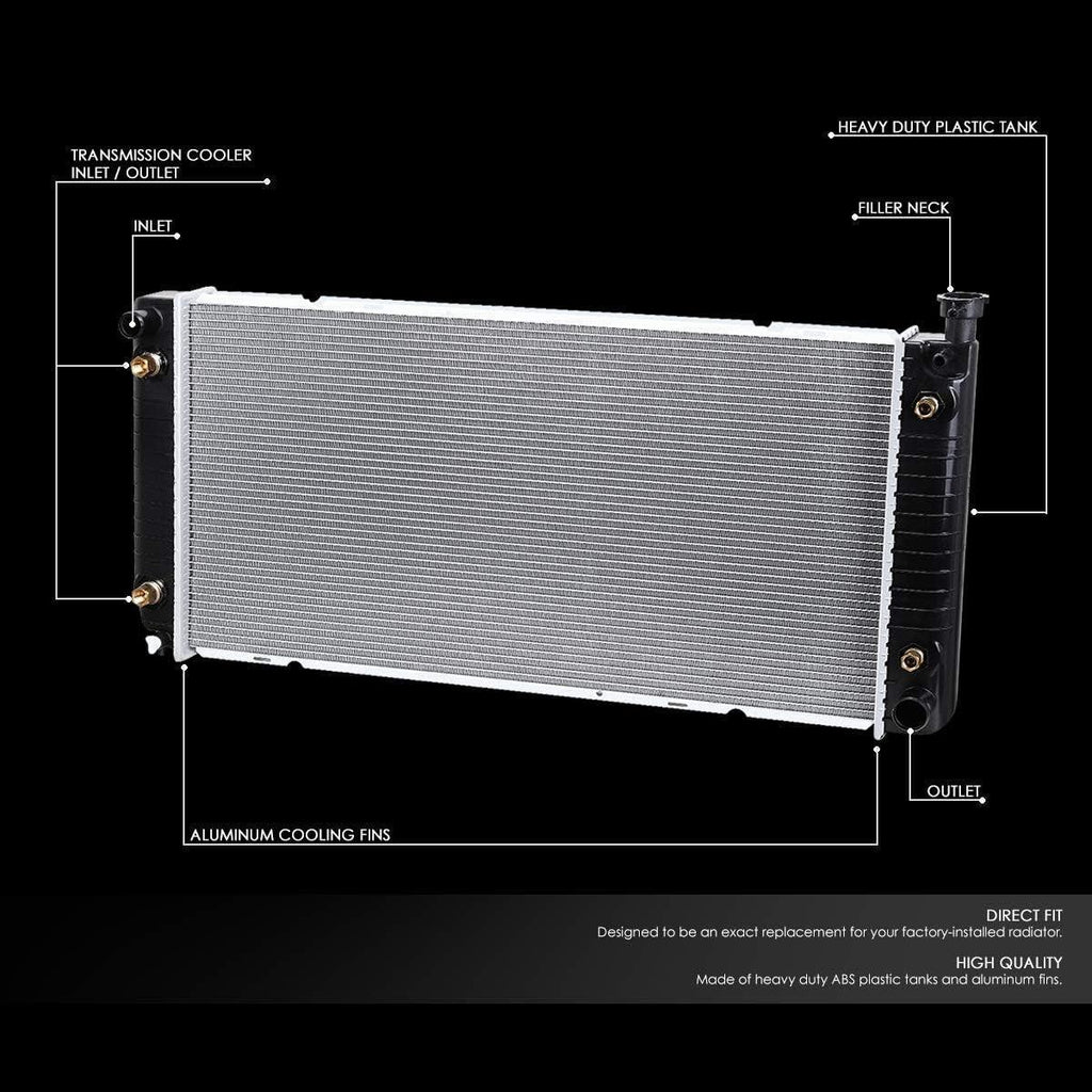 OEM-RA-1693 1-Row OE Style Bolt-On Aluminum Core Radiator Compatible with 94-99 C/K1500 2500 3500, 34" W X 17-1/4" H X 1-1/4" D, 1-5/16" Inlet, 1-9/16" Outlet