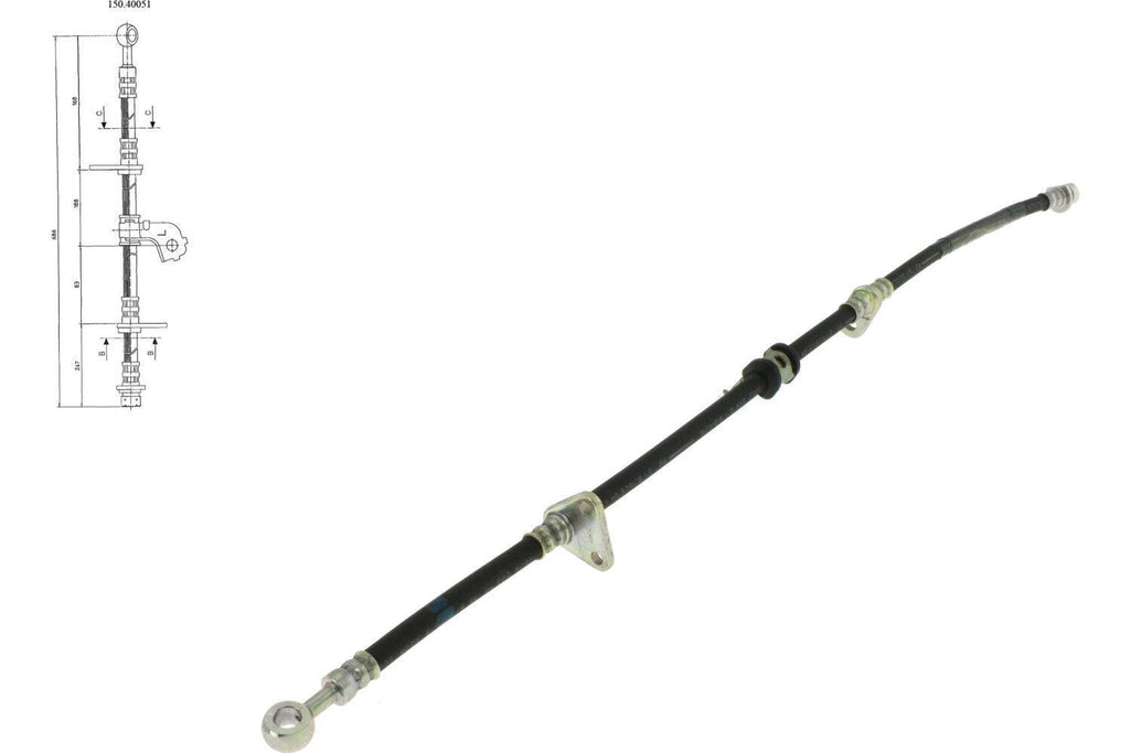 Front PAIR Centric Brake Hydraulic Hose for 1994-2001 Acura Integra (36457)