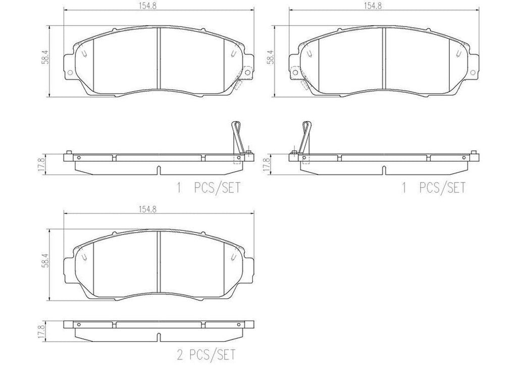 Front Disc Brake Pad Set for Passport, RDX, Odyssey, Cr-V+More (P28068N)