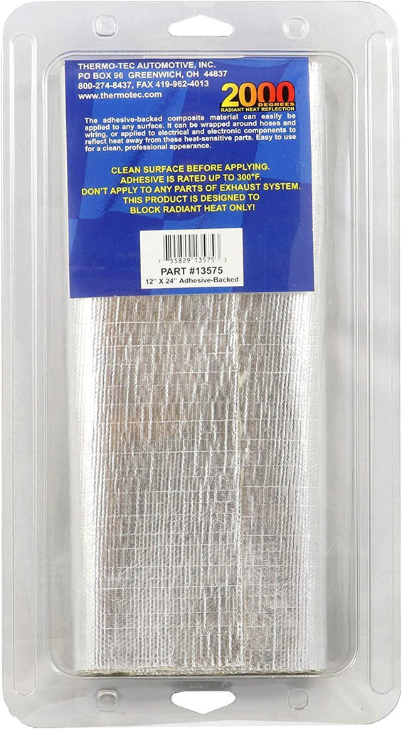 13575 Adhesive Backed Aluminized Heat Barrier, 12" X 24"