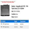 Radiator - Compatible with 1992 - 1996 Toyota Camry 2.2L 4-Cylinder 1993 1994 1995
