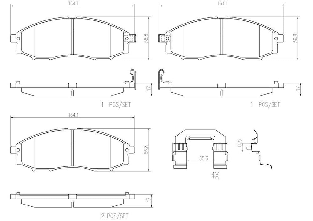 Brembo Front Disc Brake Pad Set for Frontier, Xterra (P56049N)