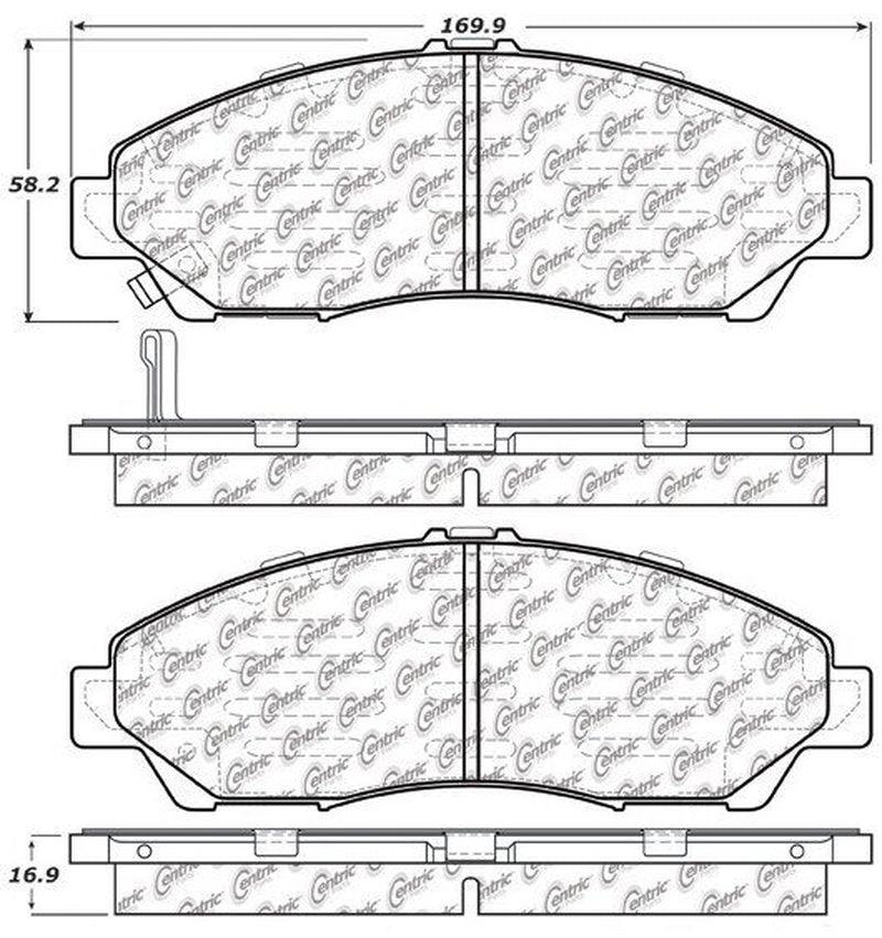 Centric Front Disc Brake Pad for Pilot, MDX, RLX, Ridgeline, ZDX (105.13780)