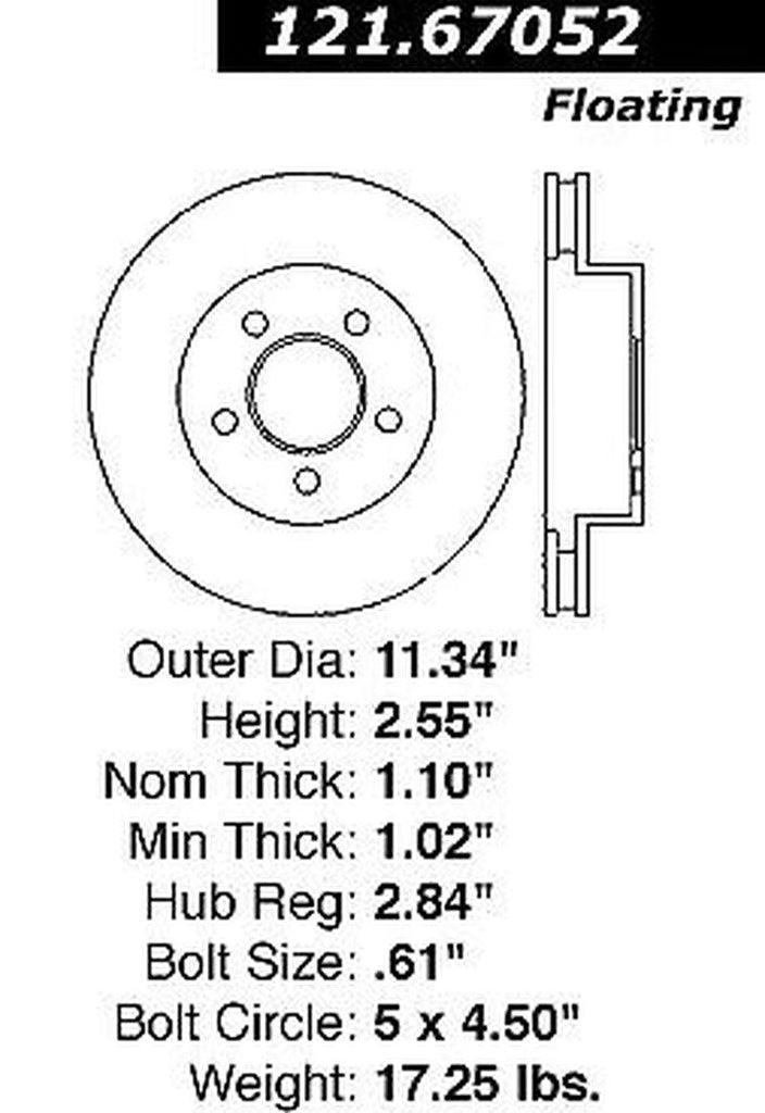 Centric Front Disc Brake Rotor for 02-07 Jeep Liberty (121.67052)