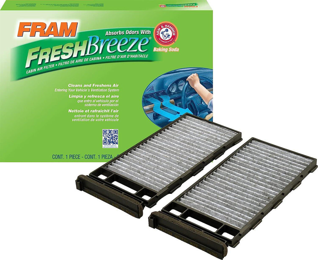 Fresh Breeze Cabin Air Filter Replacement for Car Passenger Compartment W/ Arm and Hammer Baking Soda, Easy Install, CF11180 for Nissan Vehicles