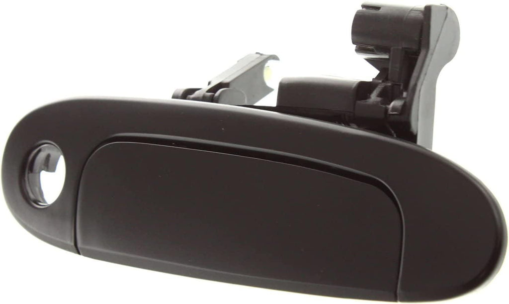 Aftermarket Front Exterior Door Handle Compatible with 2000-2005 Toyota Echo Smooth Black, with Keyhole, Set of 2, Driver and Passenger Side
