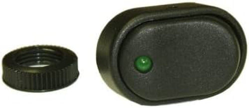 3116 30 Amp Oval Rocker Switch W/ Green LED Indicator