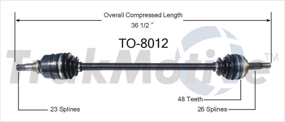TrakMotive TO-8012 New CV Axle Shaft - greatparts