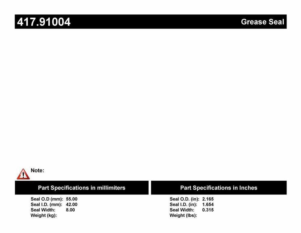 Centric Parts 417.91004 Drive Axle Shaft Seal - greatparts